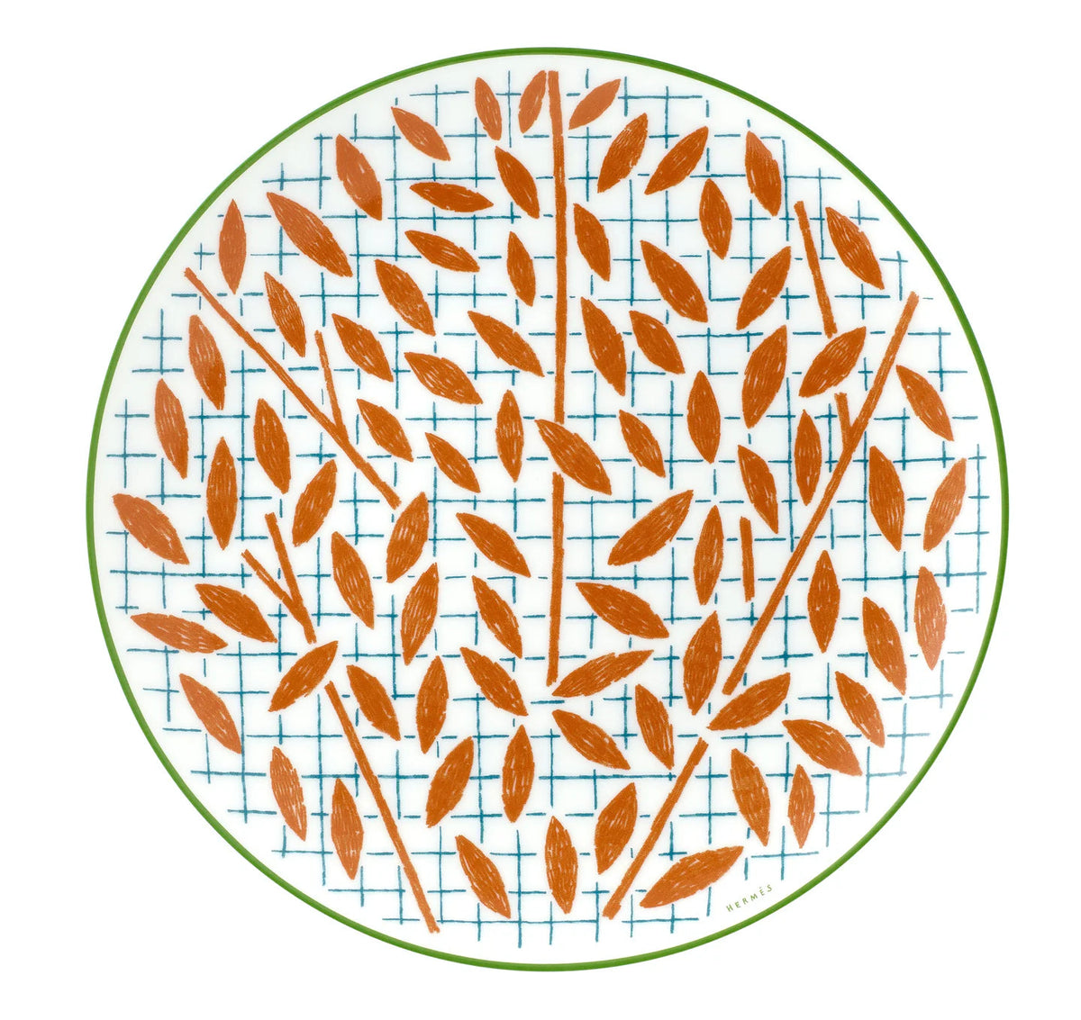 Hermès A Walk in the Garden — Orange Dessert Plate