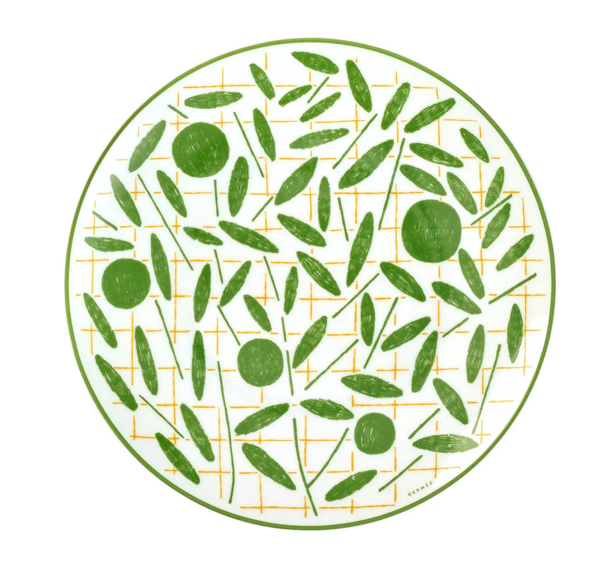 Hermès A Walk in the Garden — Green Dessert Plate