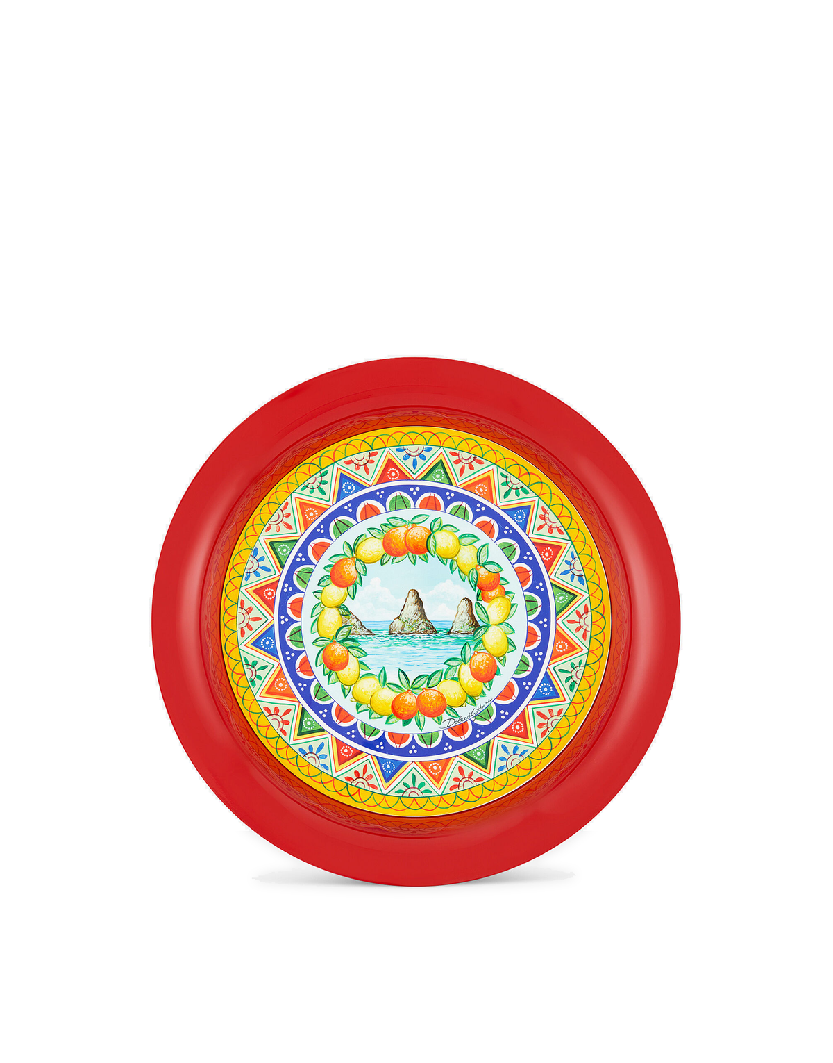 Dolce&Gabbana Casa Carretto Siciliano Round Metal Tray - 42 cm