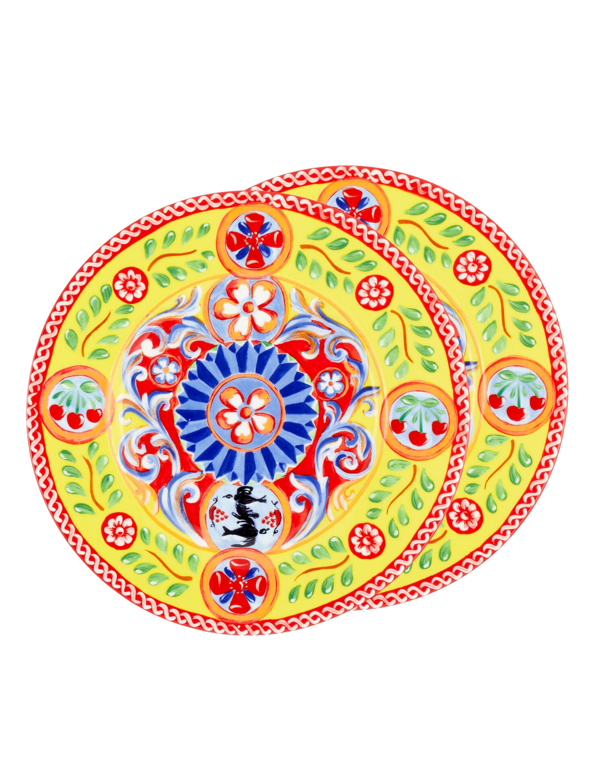 Dolce&Gabbana Casa Carretto Siciliano Set of 2 Fine Porcelain Dinner Plates - 28 cm