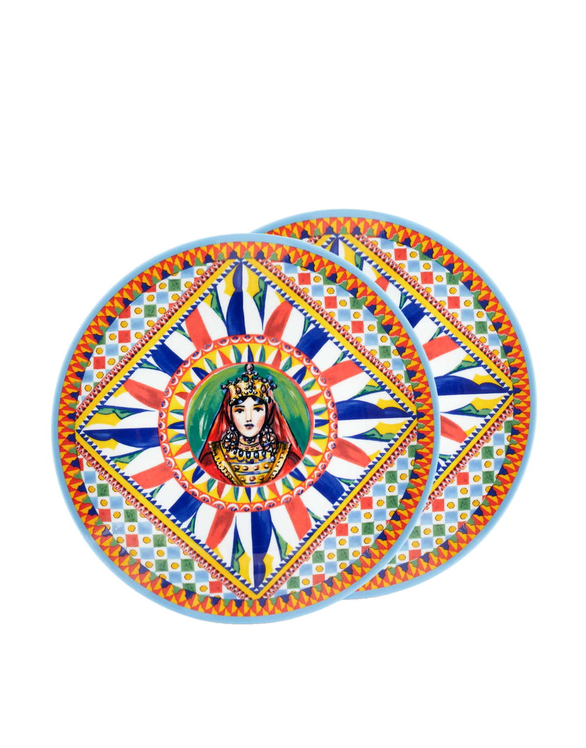 Dolce&Gabbana Casa Carretto Siciliano Set of 2 Porcelain Dinner Plates - 26 cm