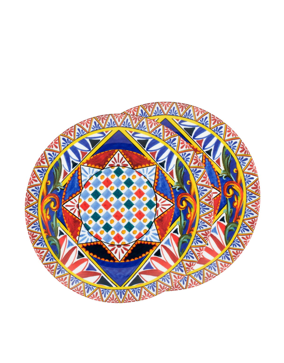 Dolce&Gabbana Casa Carretto Siciliano Set of 2 Porcelain Dinner Plates - 26 cm