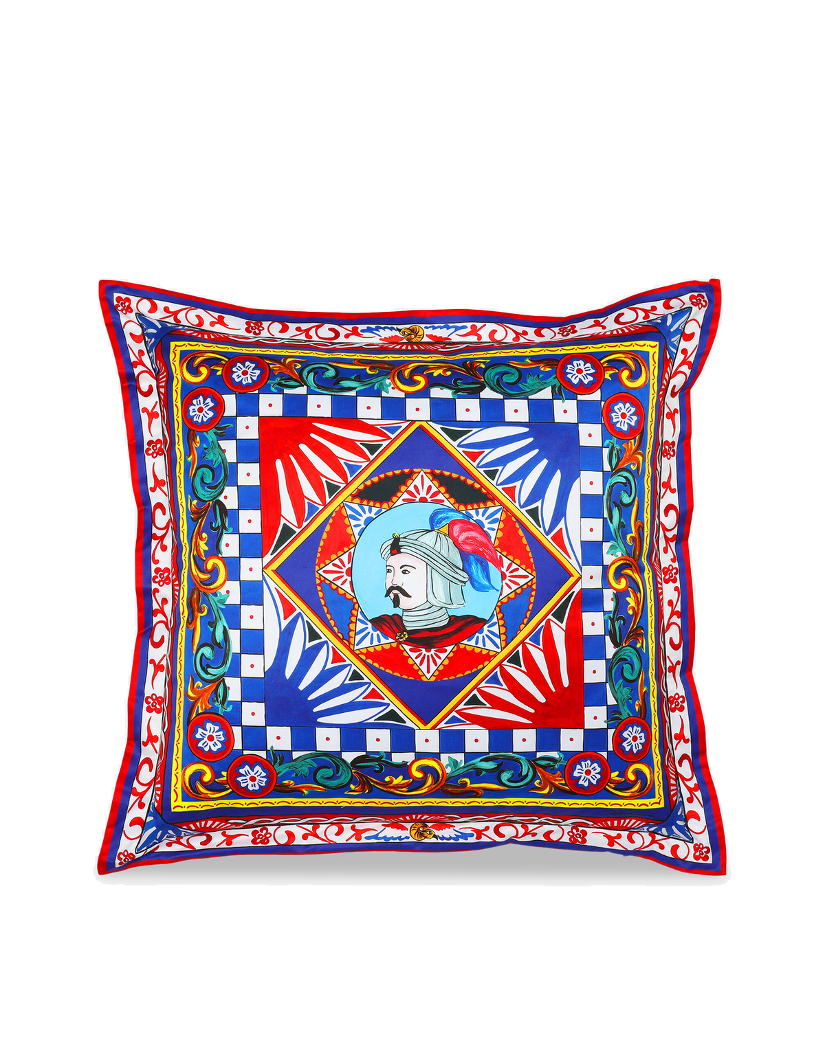 Dolce&Gabbana Casa Carretto Siciliano Cotton Duchesse Cushion - 75 x 75 cm