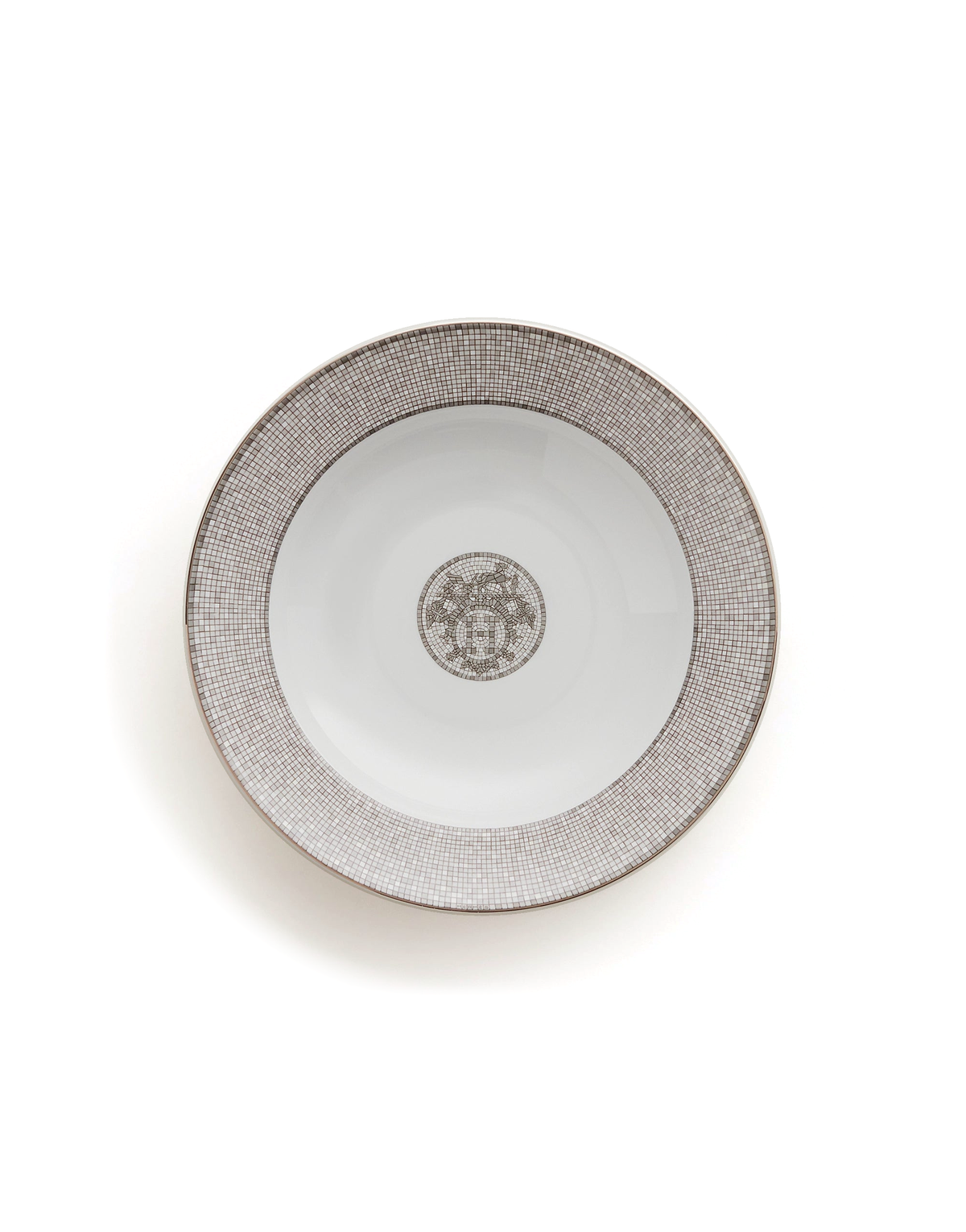 Hermès Mosaïque au 24 platine Round deep platter — 29.5 cm