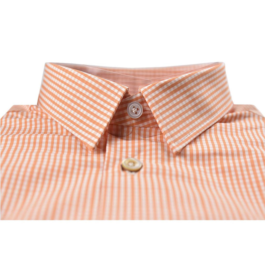 Kiton Orange White Cotton Shirt - view 3