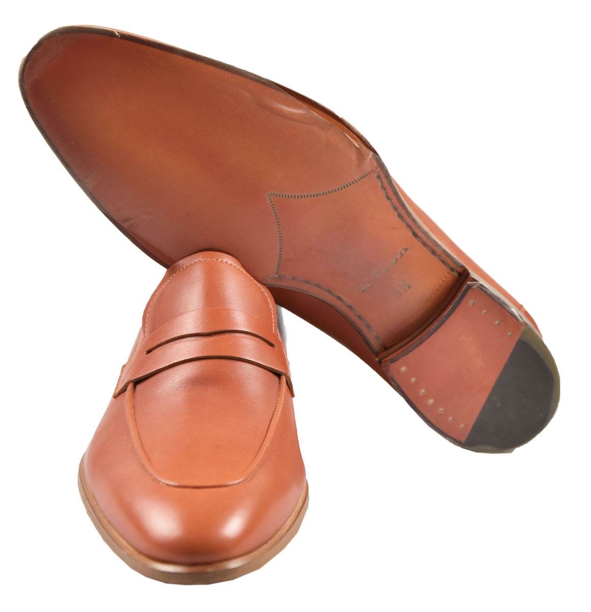 Kiton Orange Leather Loafers
