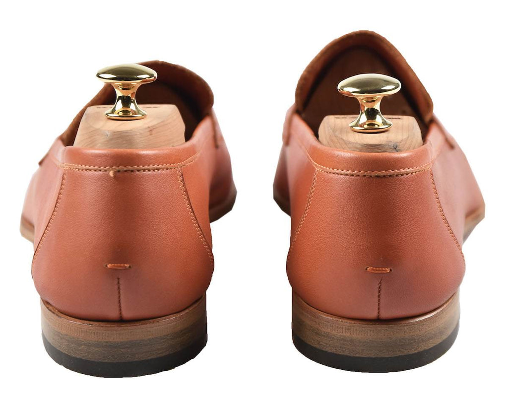 Kiton Orange Leather Loafers
