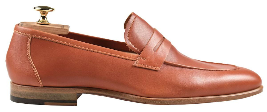 Kiton Orange Leather Loafers