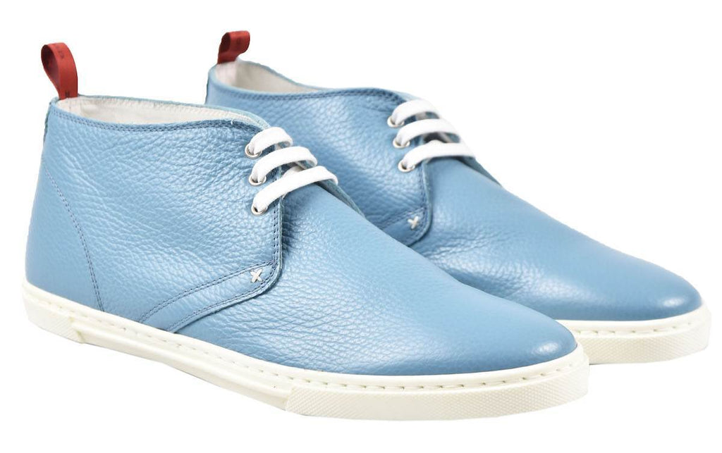 Kiton Light Blue Leather Sneakers
