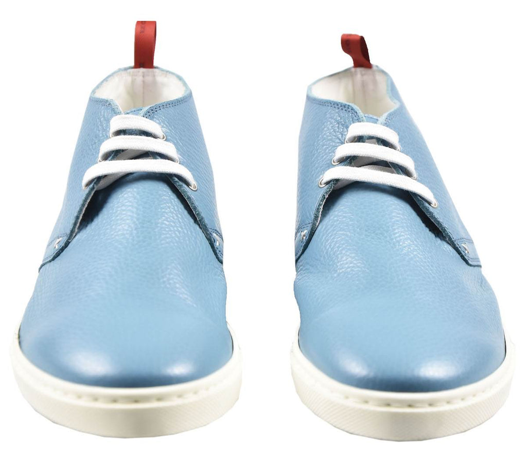 Kiton Light Blue Leather Sneakers