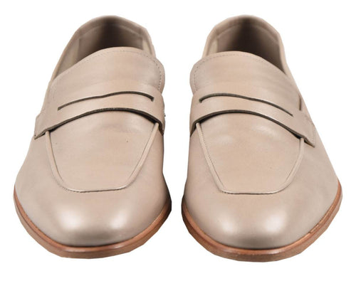 Kiton Beige Leather Loafers