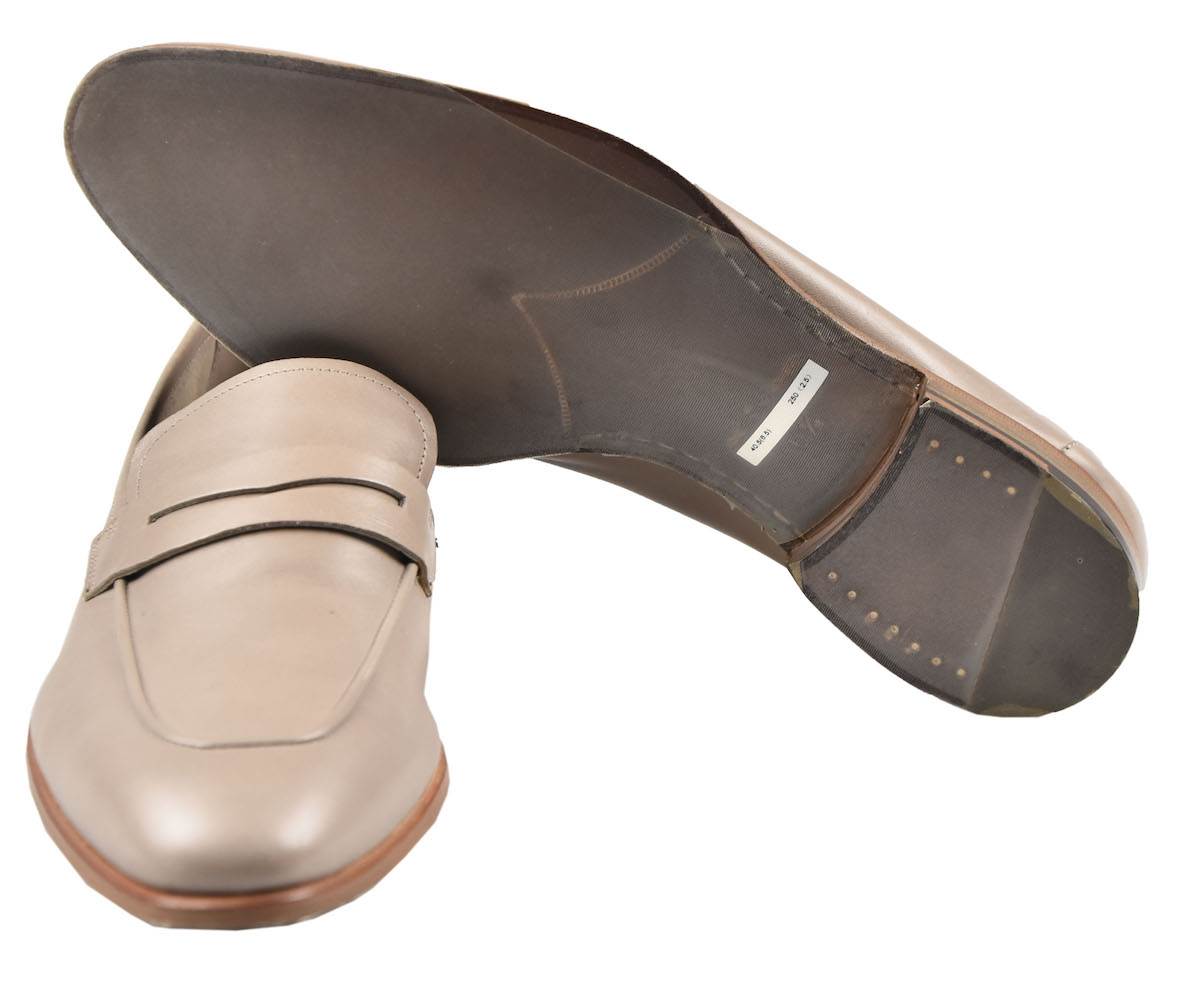 Kiton Beige Leather Loafers