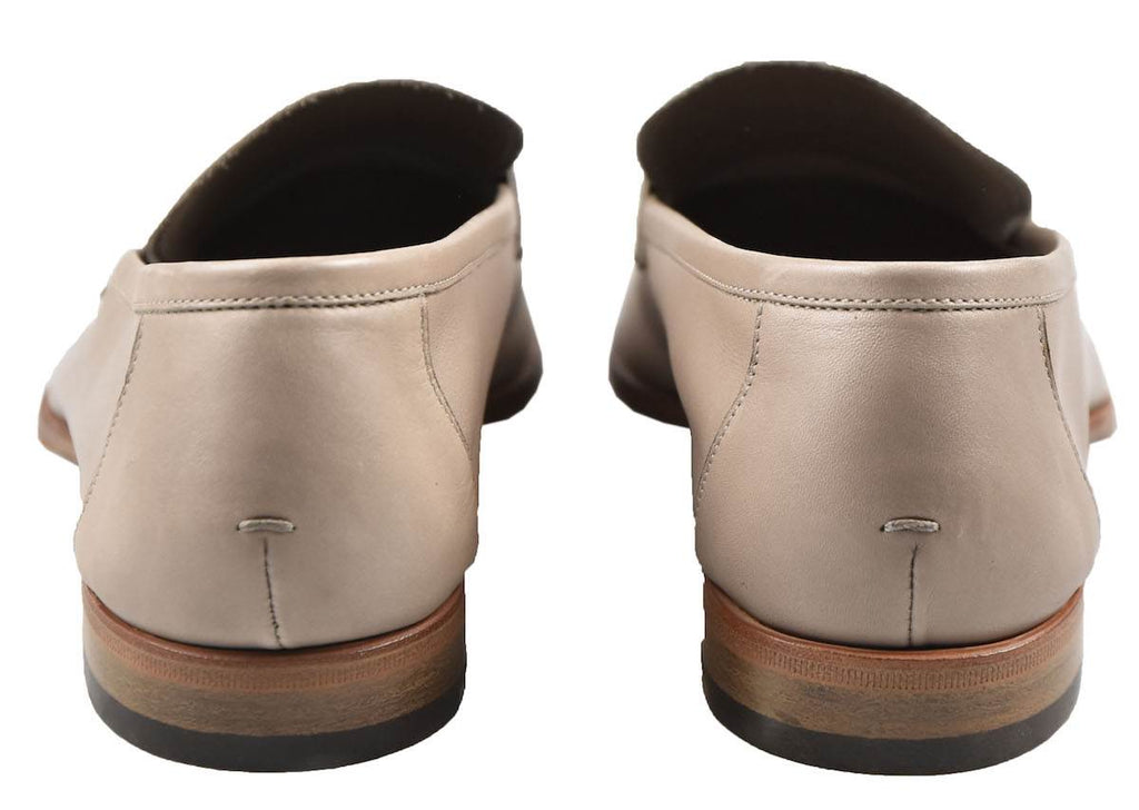 Kiton Beige Leather Loafers