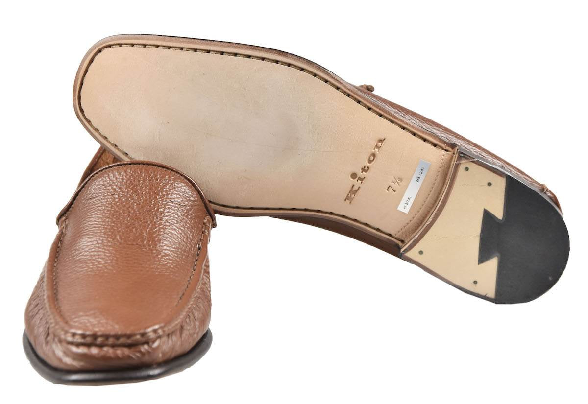 Kiton Brown Calfskin Loafers 19O131