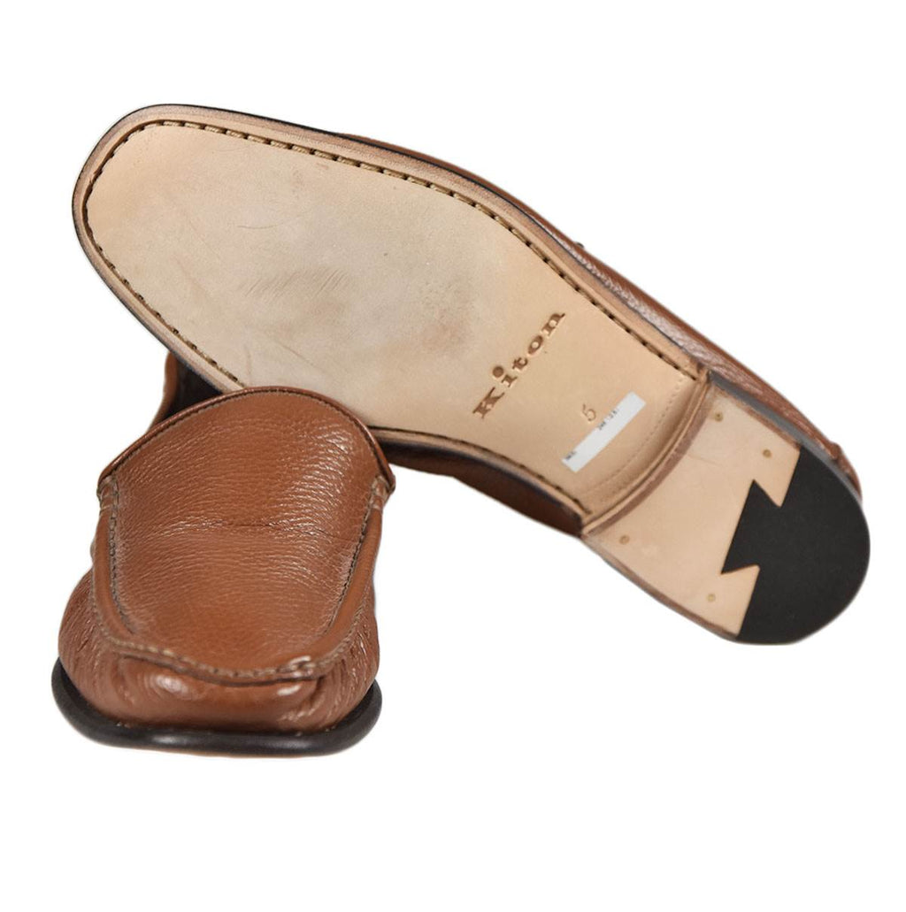 Kiton Brown Calfskin Loafers 19O131A
