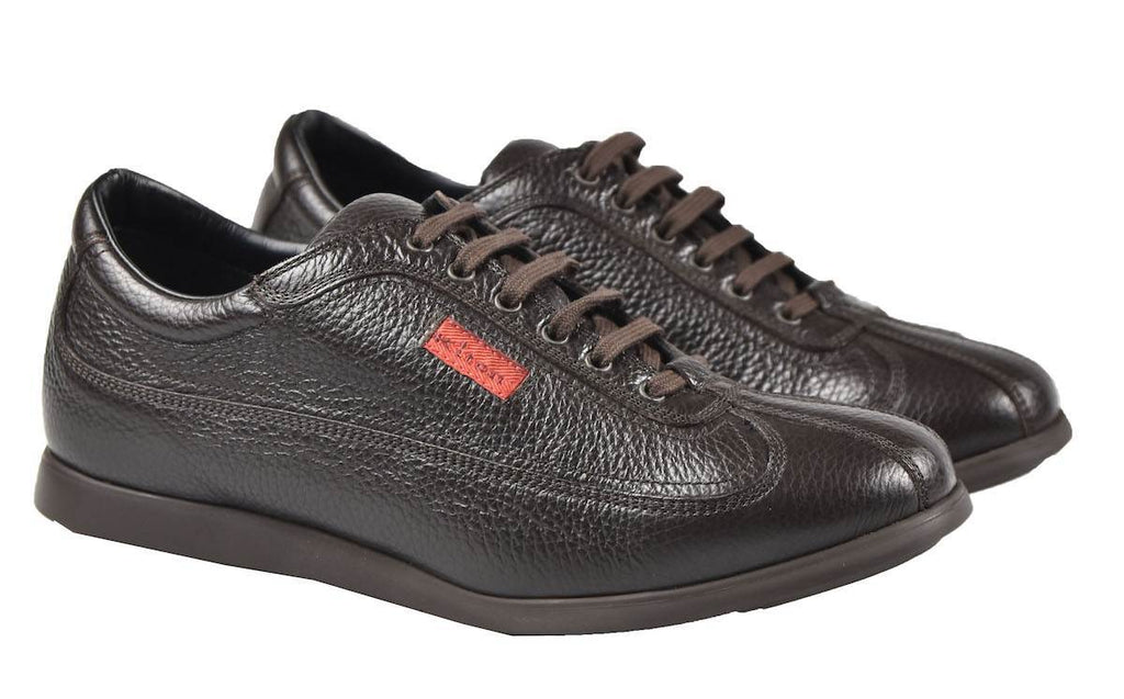 Kiton Brown Leather Sneakers