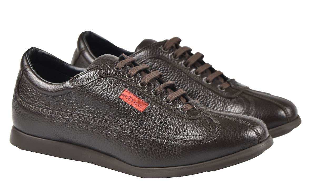 Kiton Brown Leather Sneakers