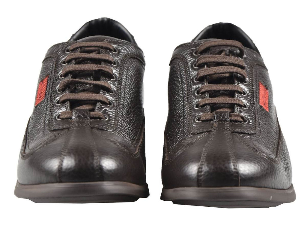 Kiton Brown Leather Sneakers