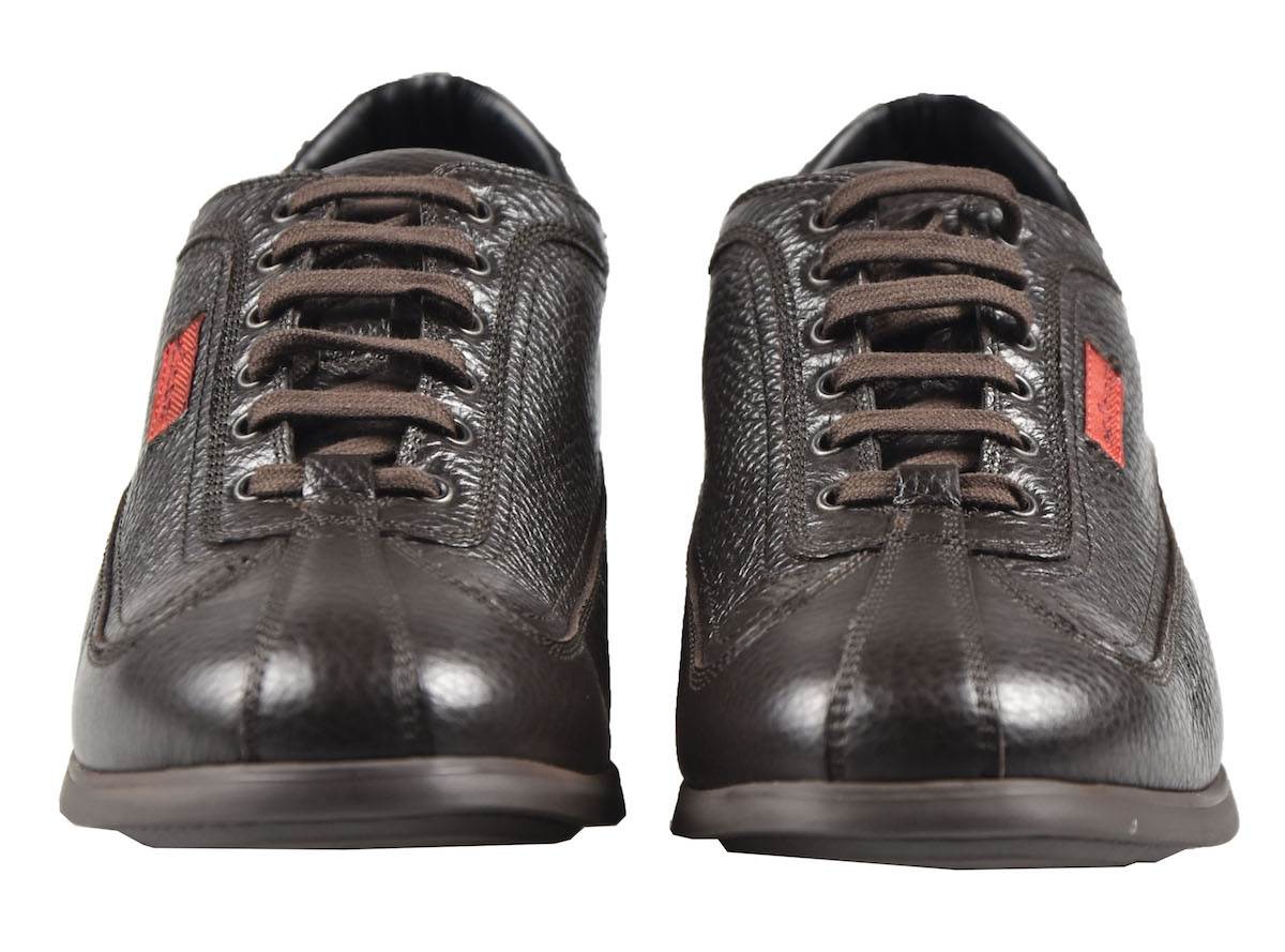 Kiton Brown Leather Sneakers