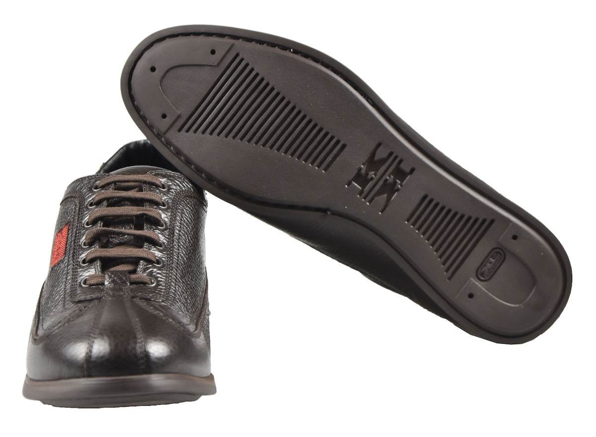 Kiton Brown Leather Sneakers