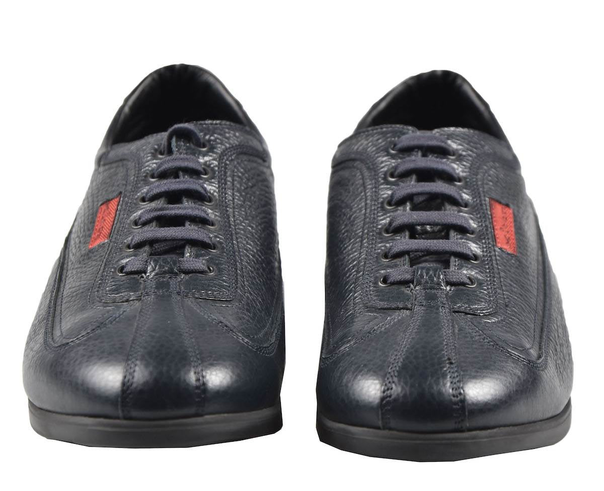 Kiton Blue Leather Sneakers