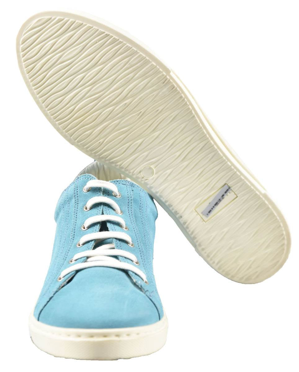 Kiton Light Blue Leather Suede Shoes