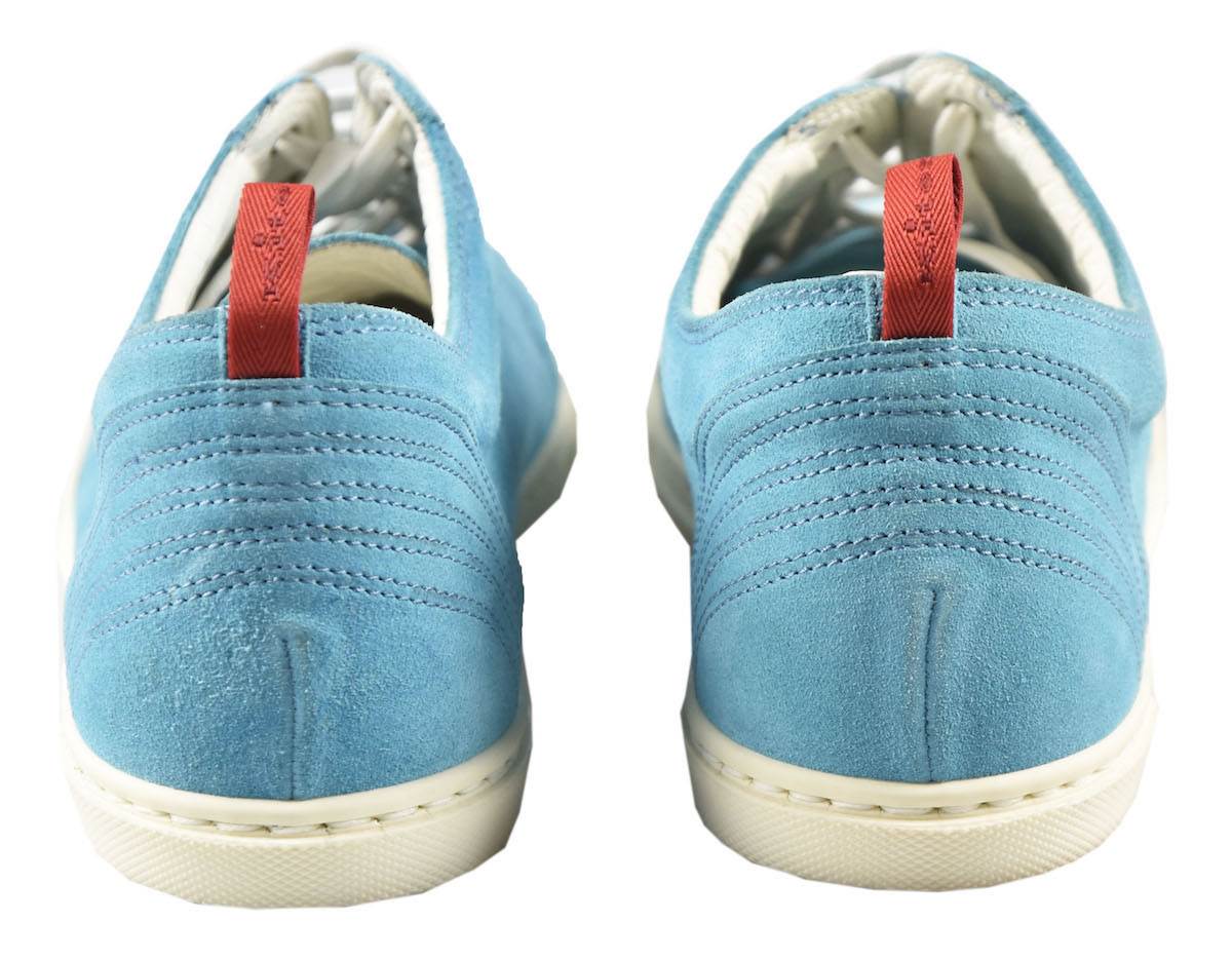 Kiton Light Blue Leather Suede Shoes
