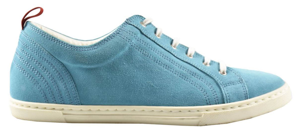 Kiton Light Blue Leather Suede Shoes