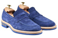 Kiton Blue Leather Suede Shoes