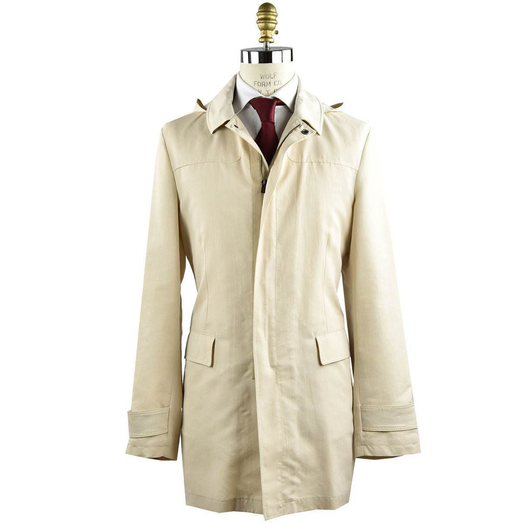 Kiton Beige Cotton Silk Overcoat - view 6
