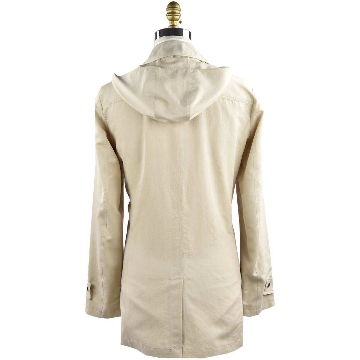 Kiton Beige Cotton Silk Overcoat - view 5