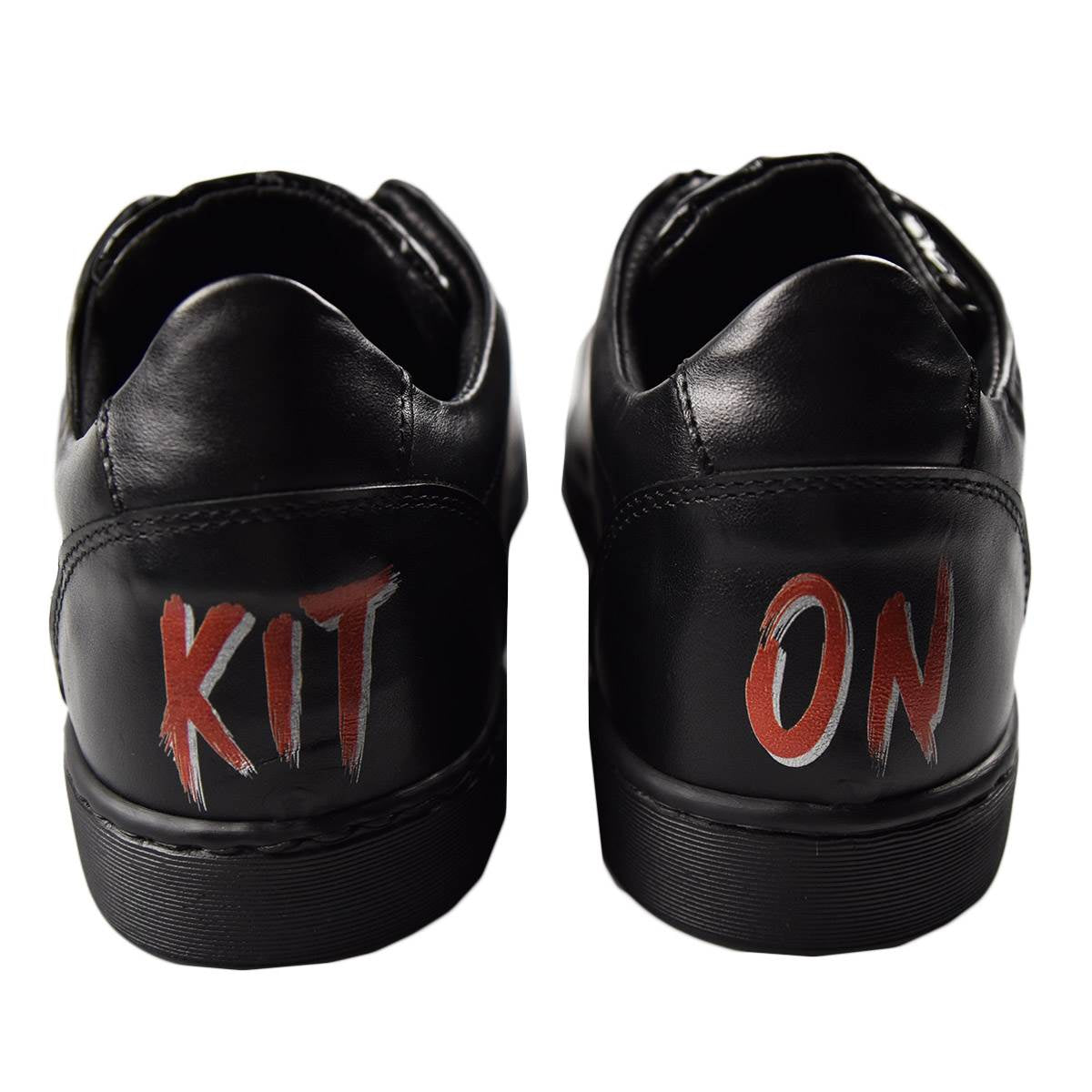 Kiton Black Leather Crocodile Sneakers 20WS2