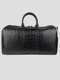 Kiton Black Leather Crocodile Travel Bag