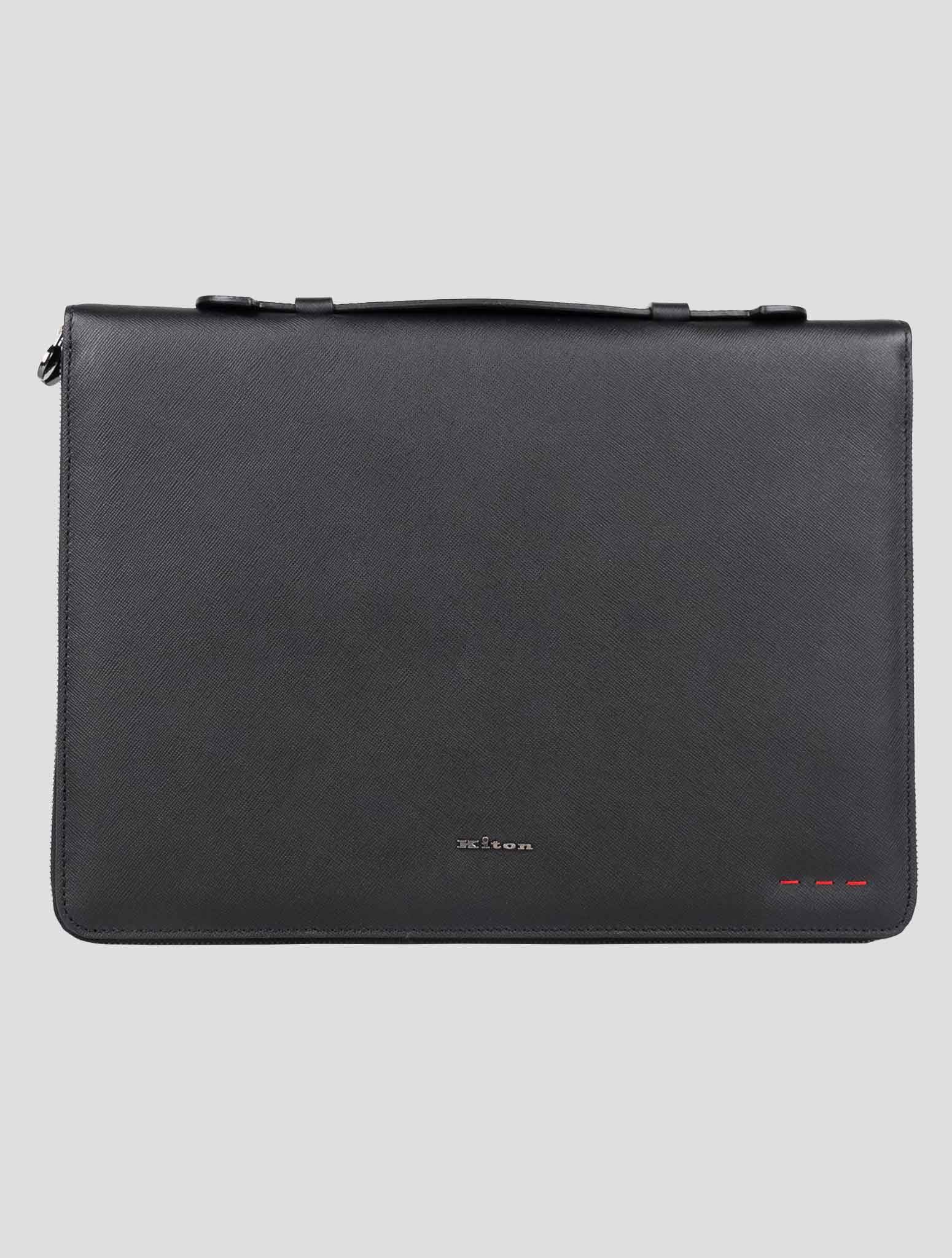 Kiton Black Leather Document Holder (031)