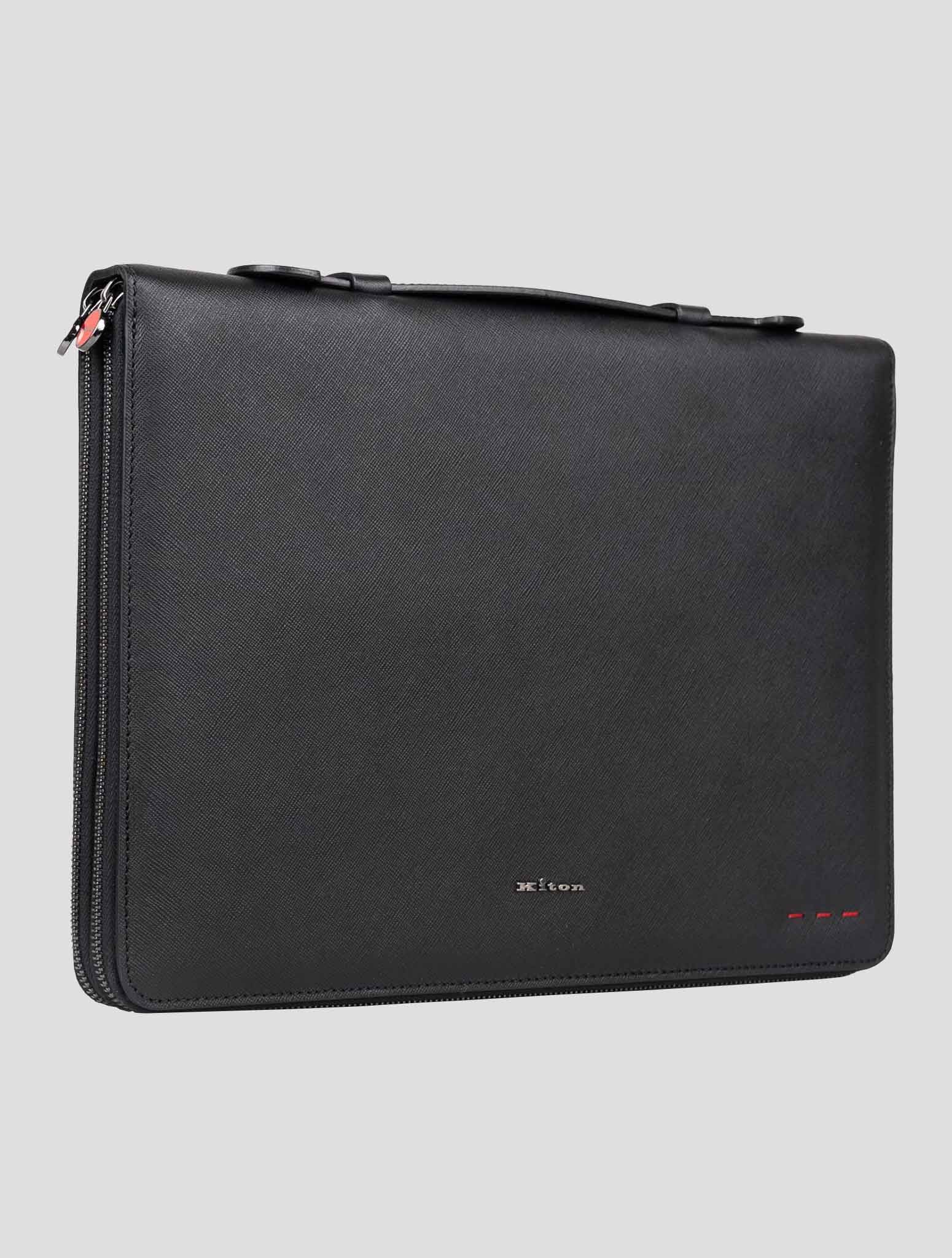 Kiton Black Leather Document Holder (031) 2