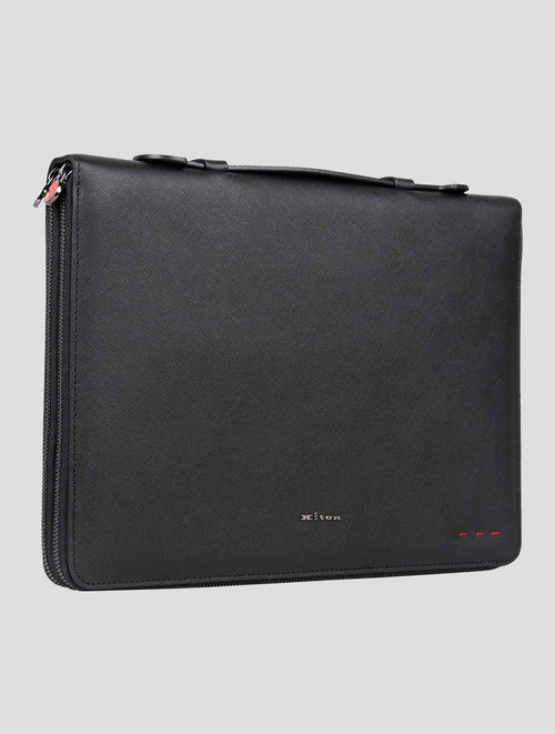 Kiton Black Leather Document Holder (031) 2