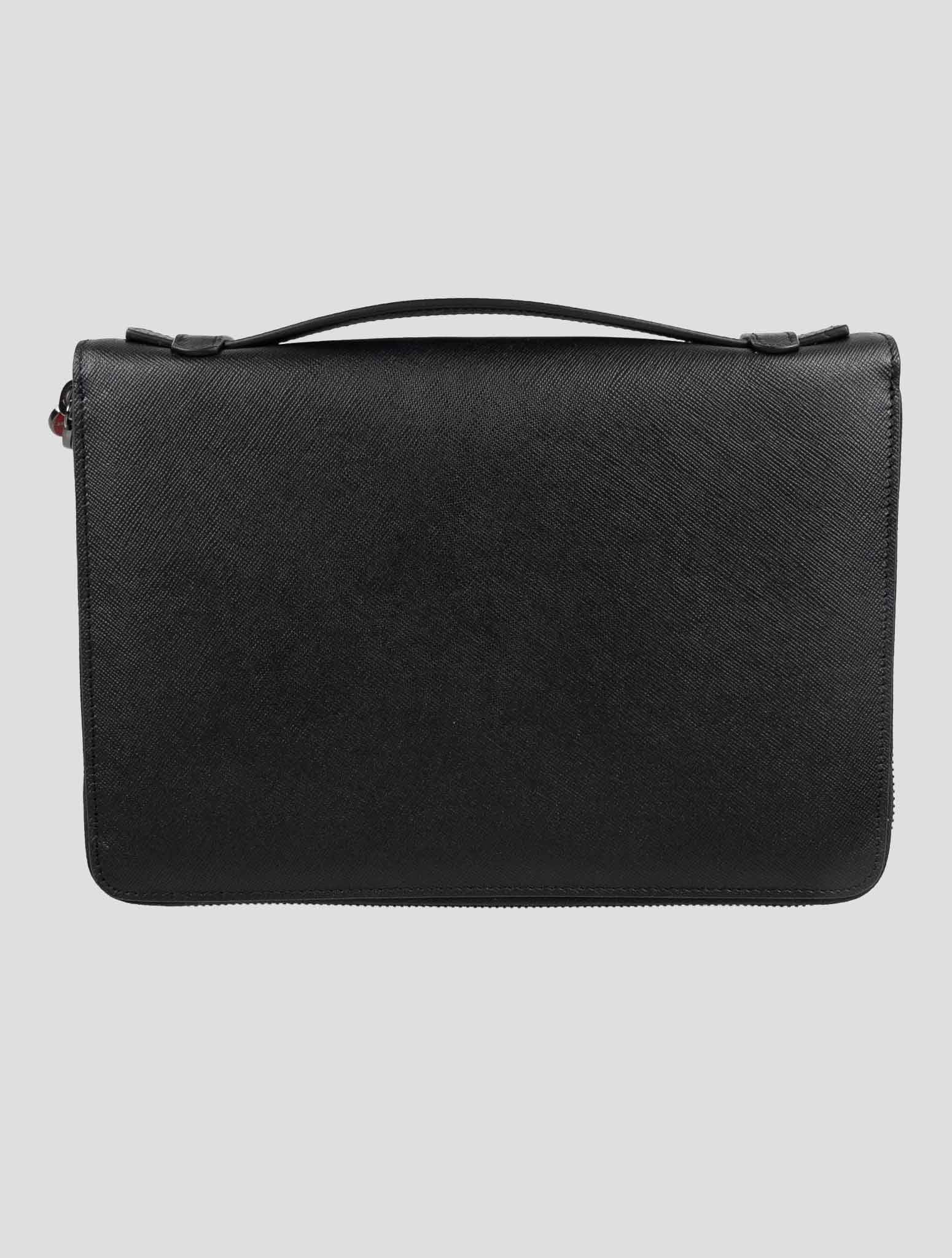 Kiton Black Leather Document Holder (050) 2