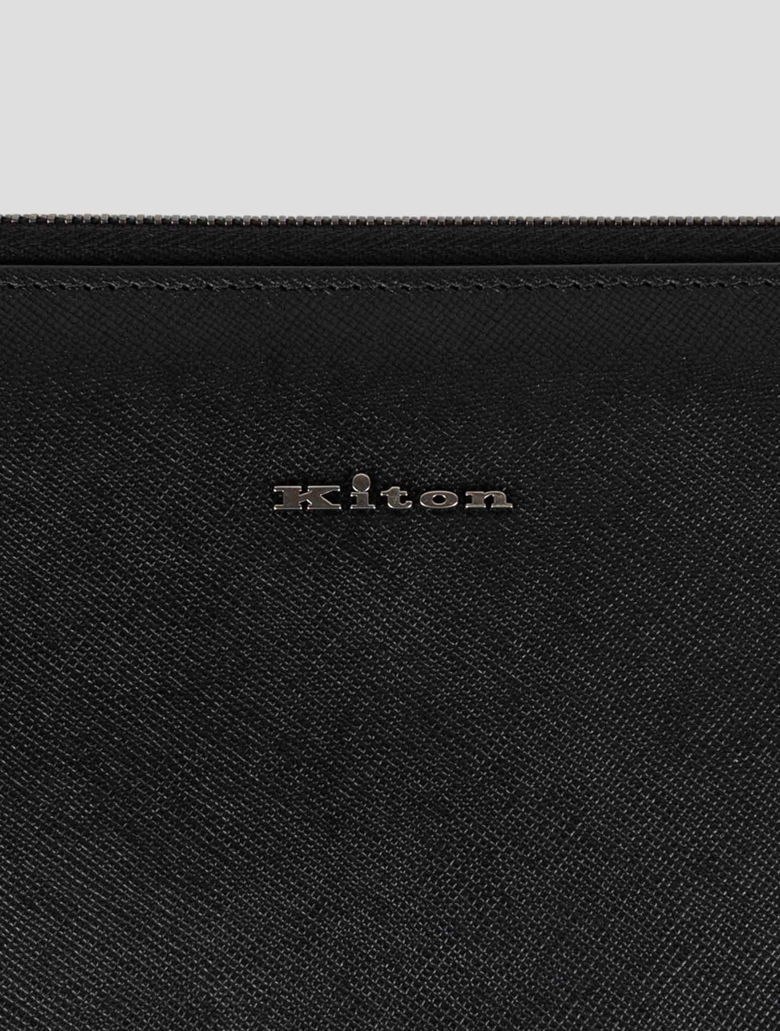 Kiton Black Leather Document Holder (050) 5