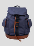 Kiton Blue Cotton Backpack