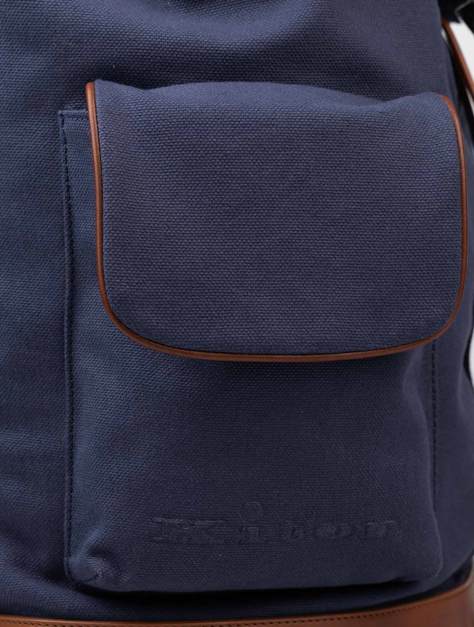 Kiton Blue Cotton Backpack 5