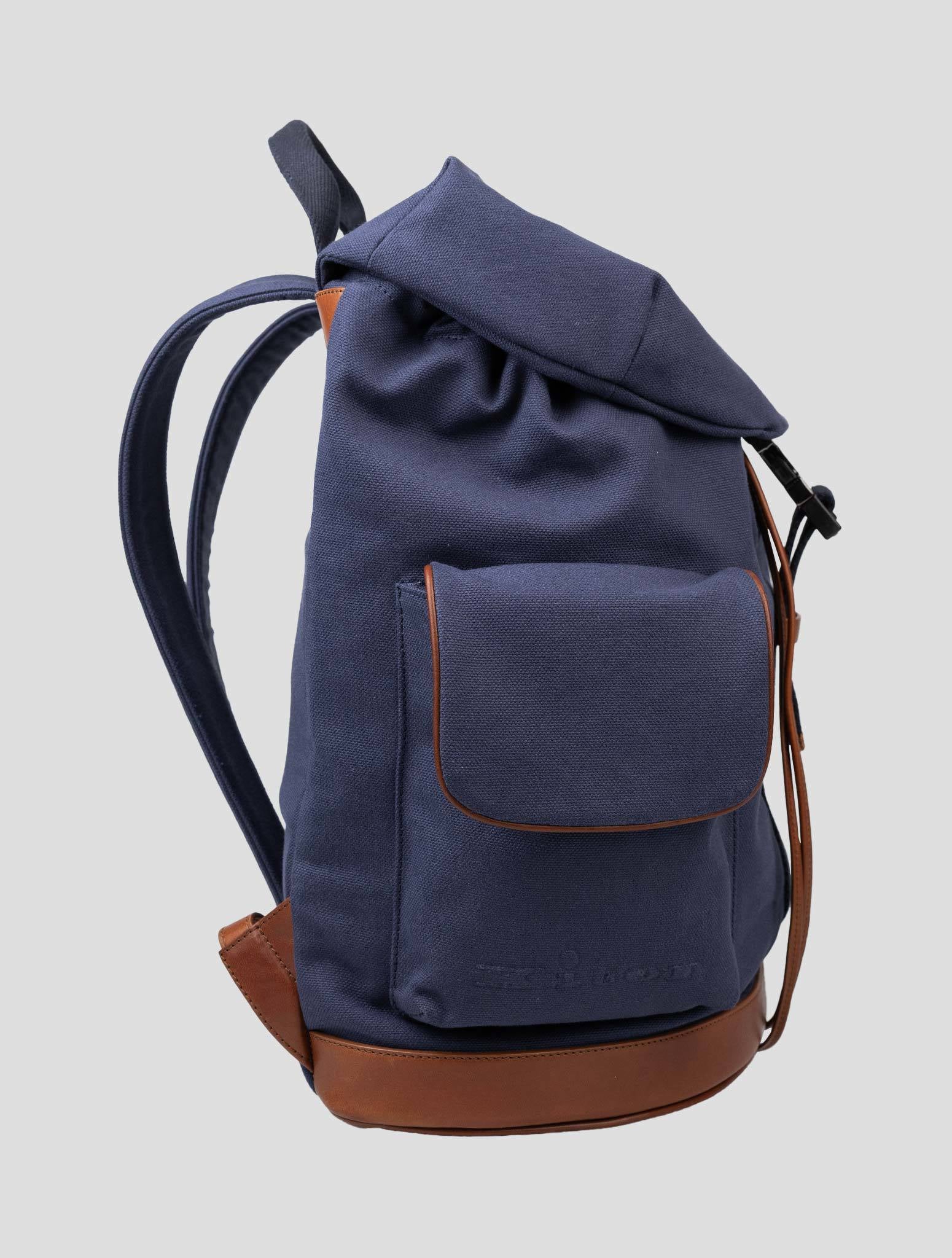 Kiton Blue Cotton Backpack 6