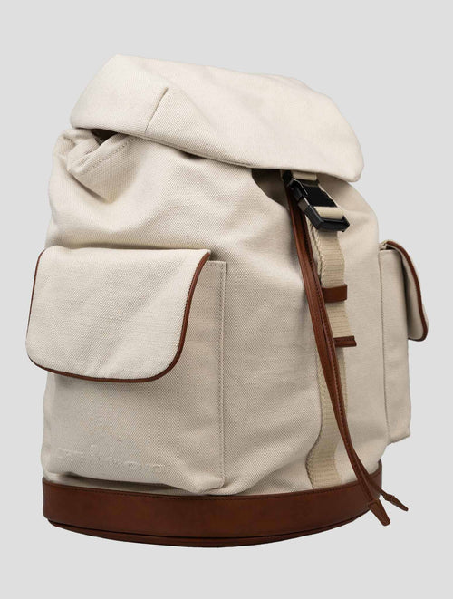 Kiton Beige Cotton Backpack 2