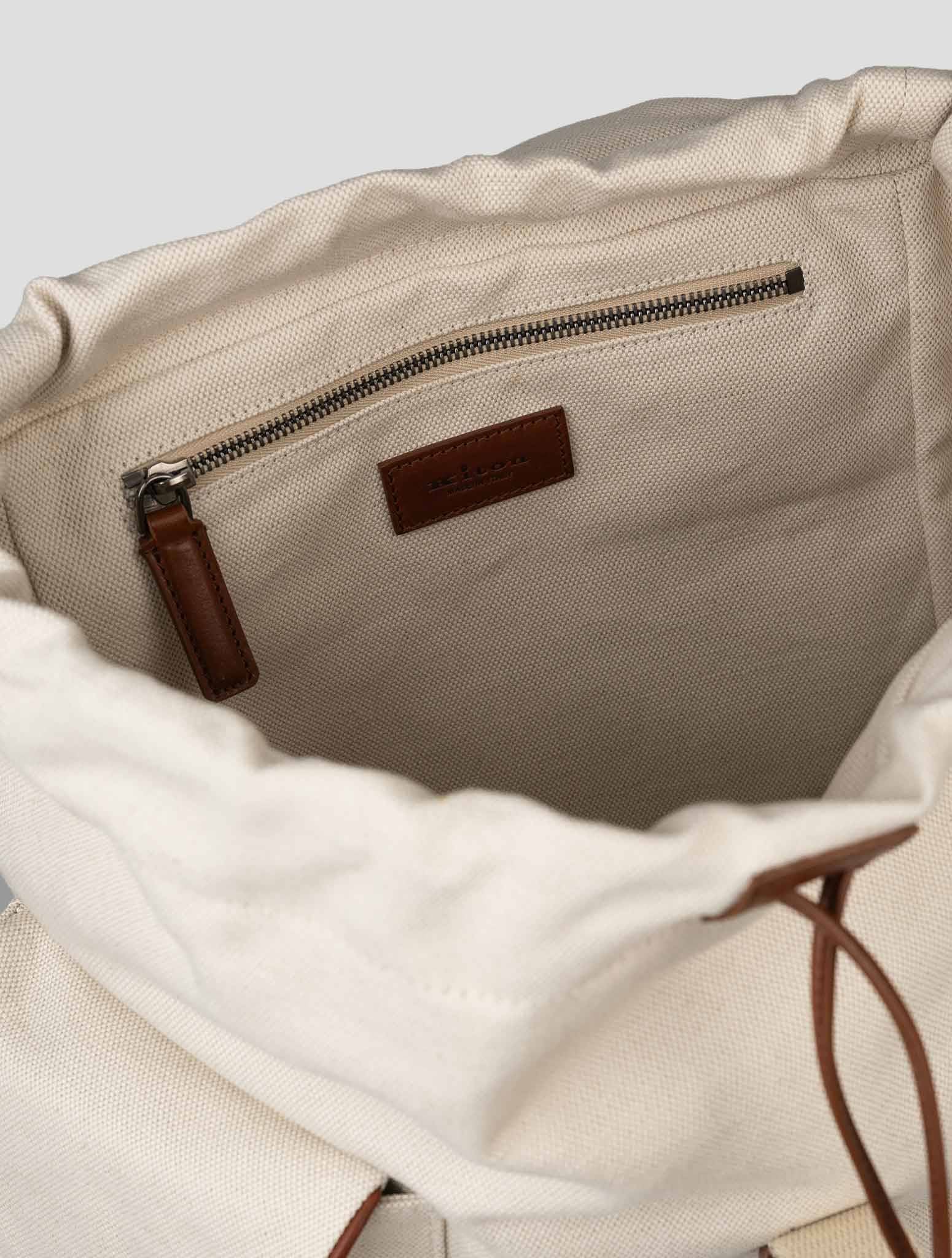 Kiton Beige Cotton Backpack 3