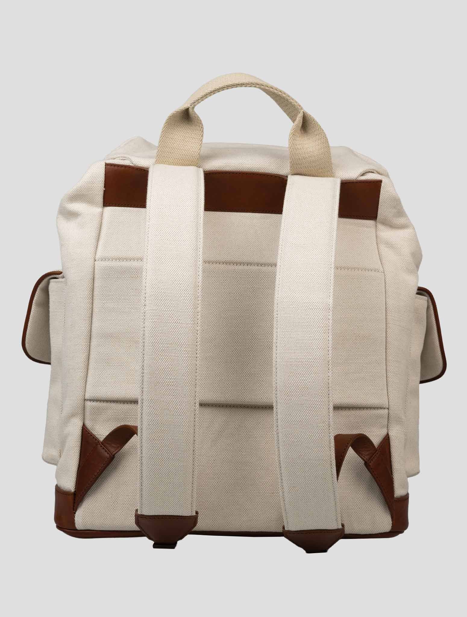 Kiton Beige Cotton Backpack 4