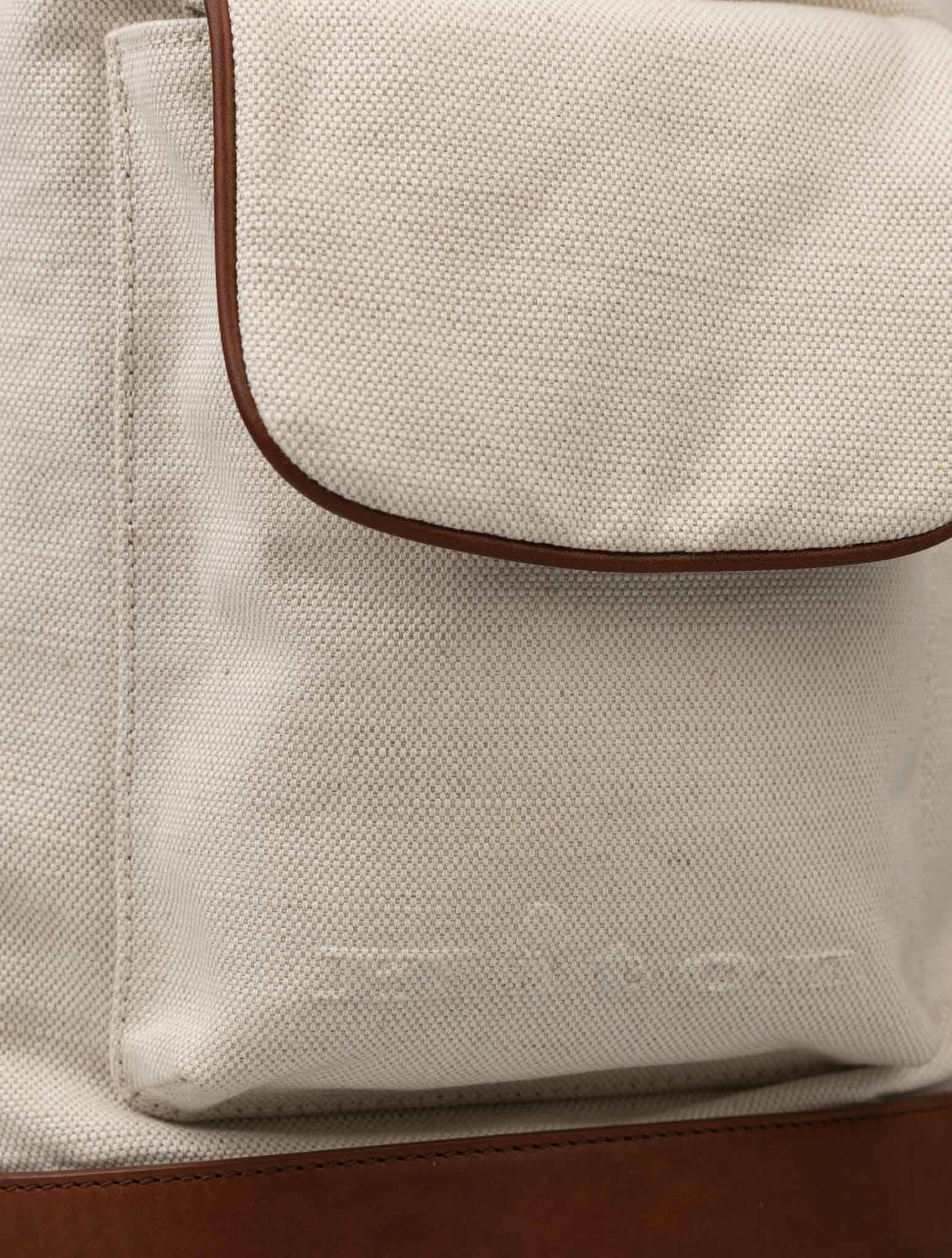 Kiton Beige Cotton Backpack 6