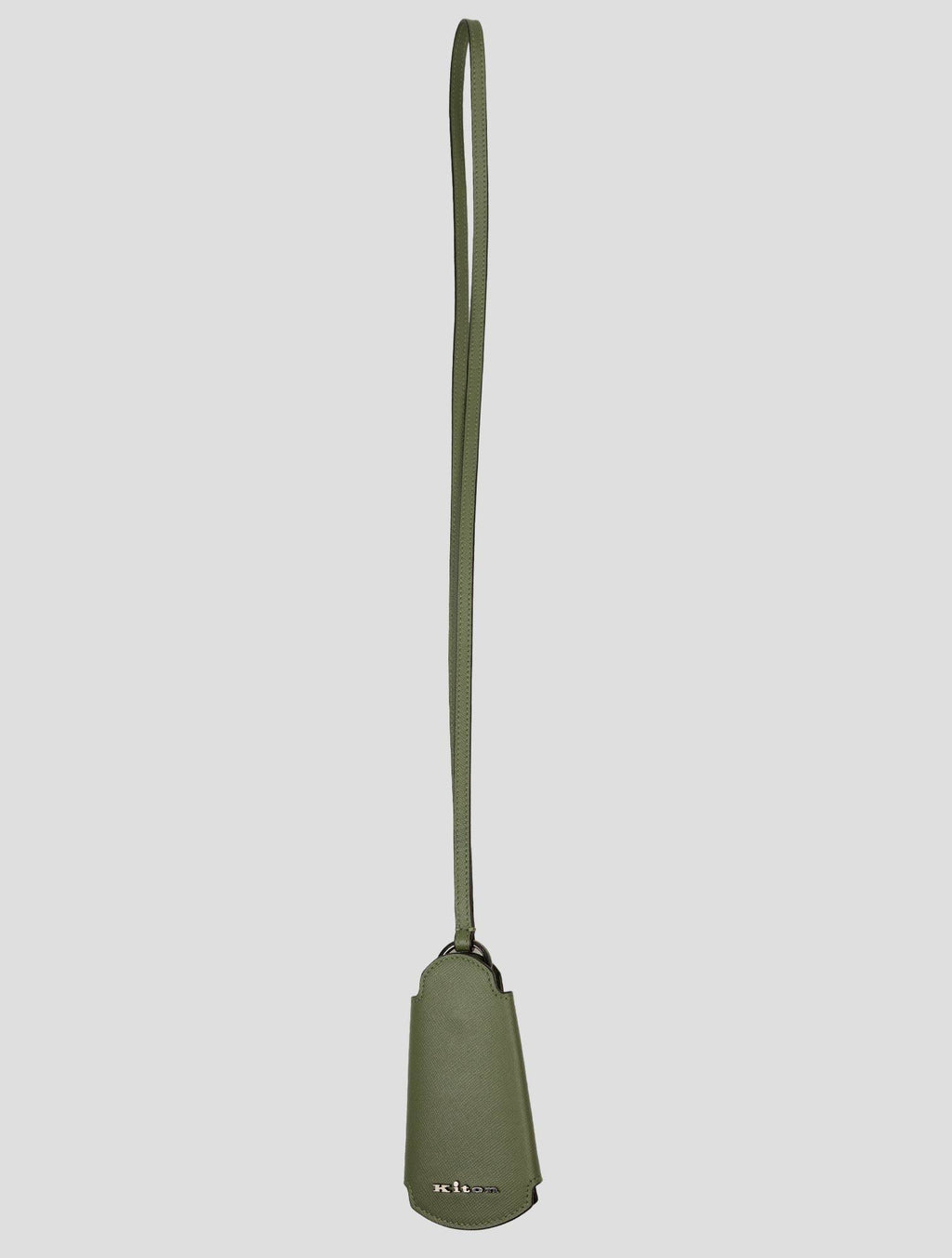 Kiton Green Leather Keychain