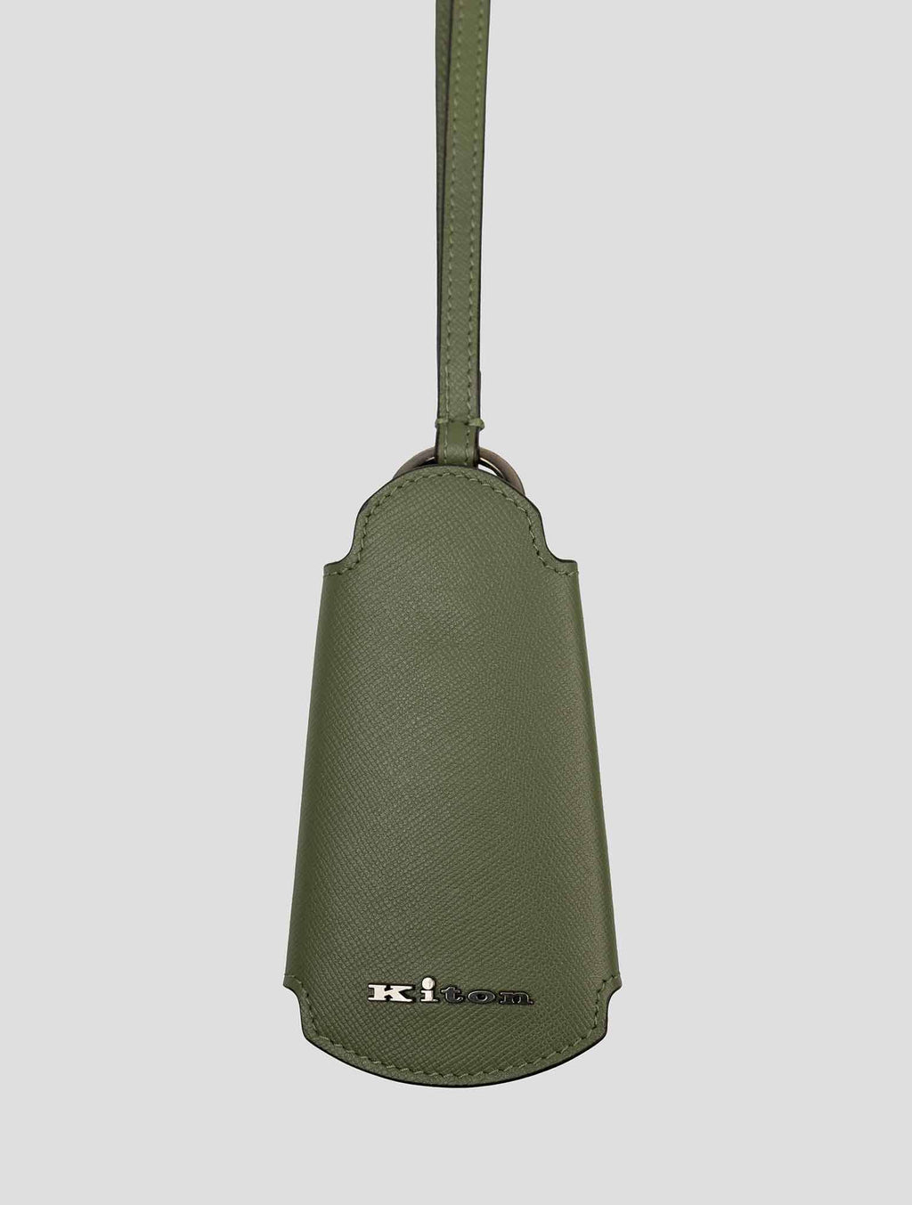 Kiton Green Leather Keychain 3