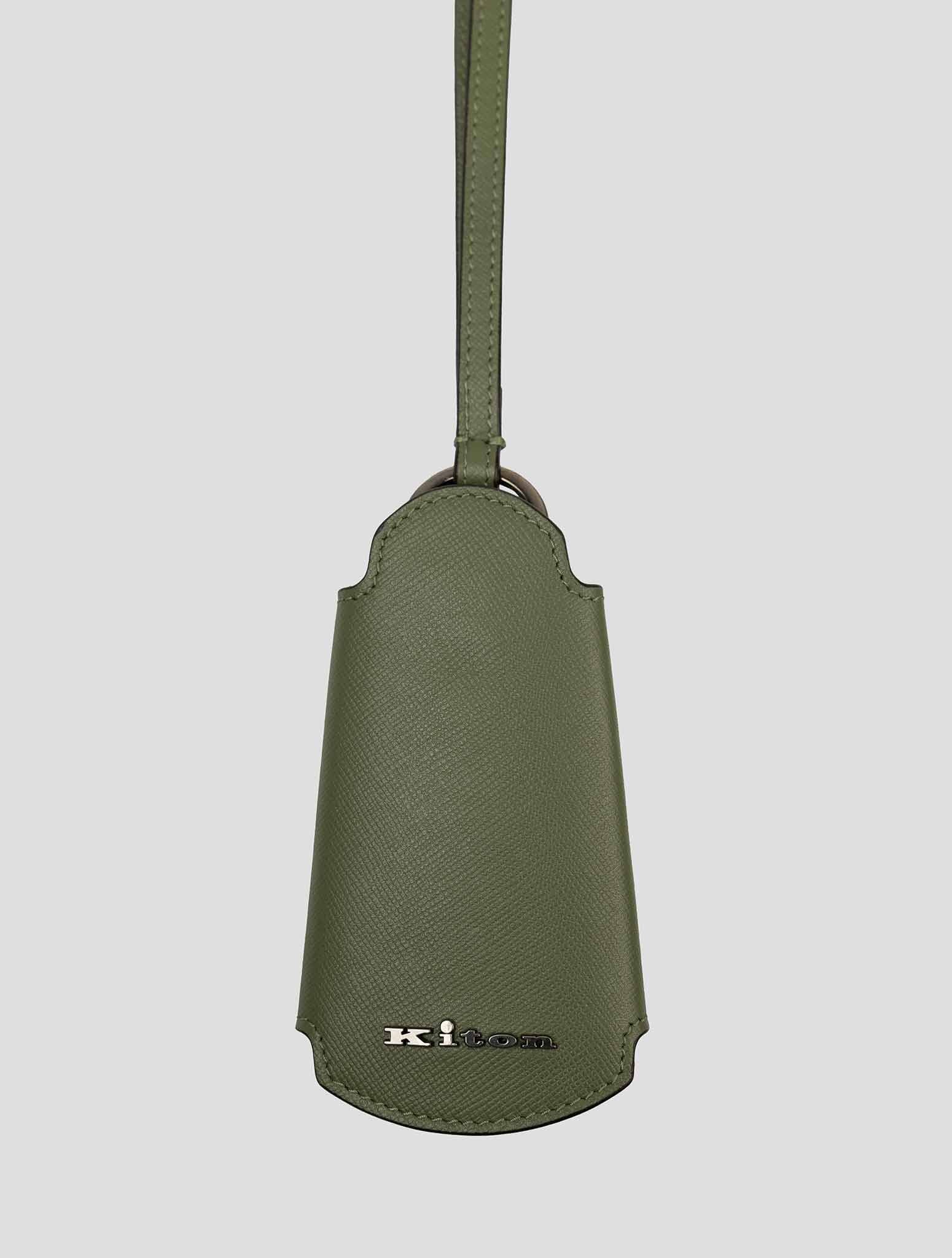 Kiton Green Leather Keychain 3