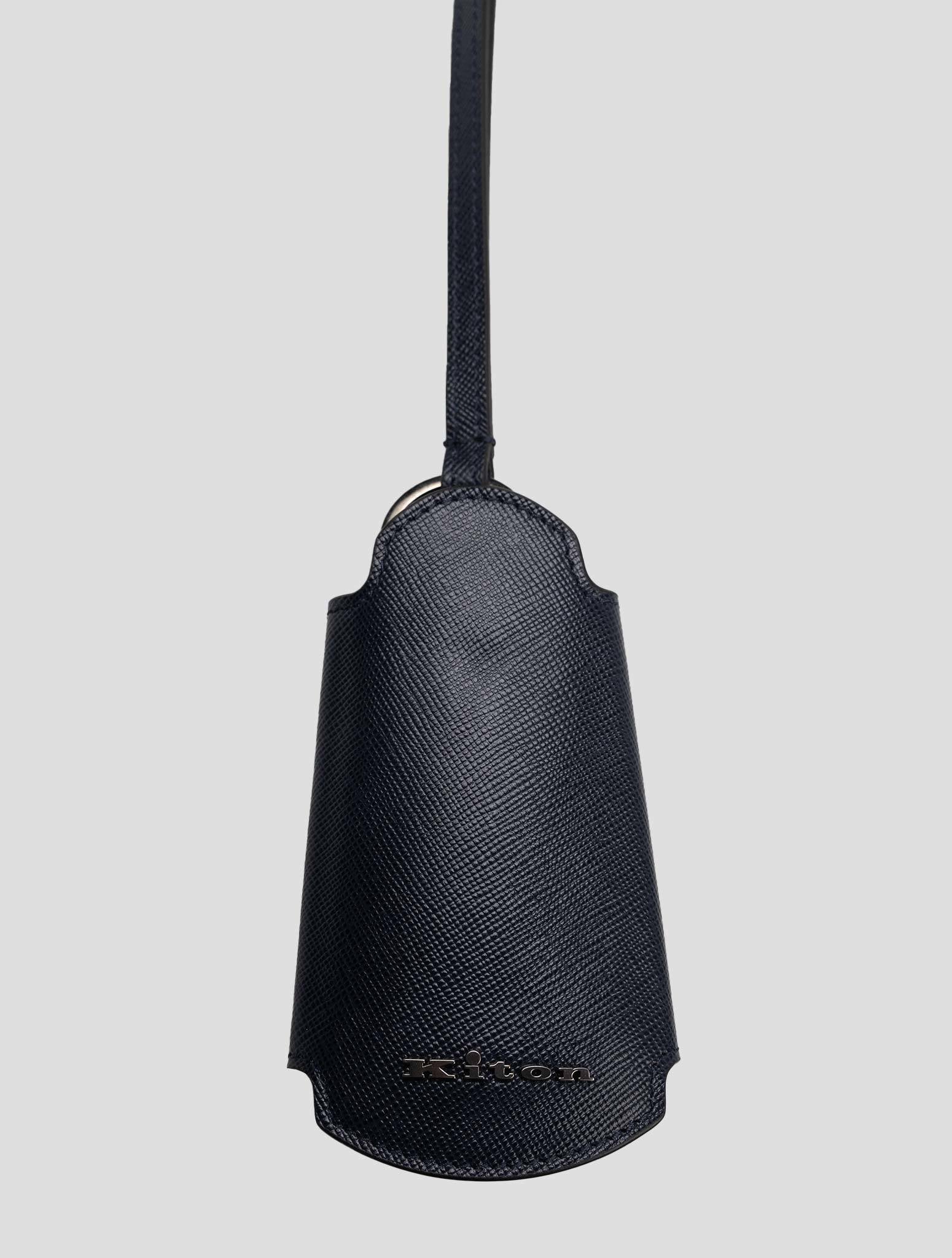 Kiton Dark Blue Leather Keychain (048) 3
