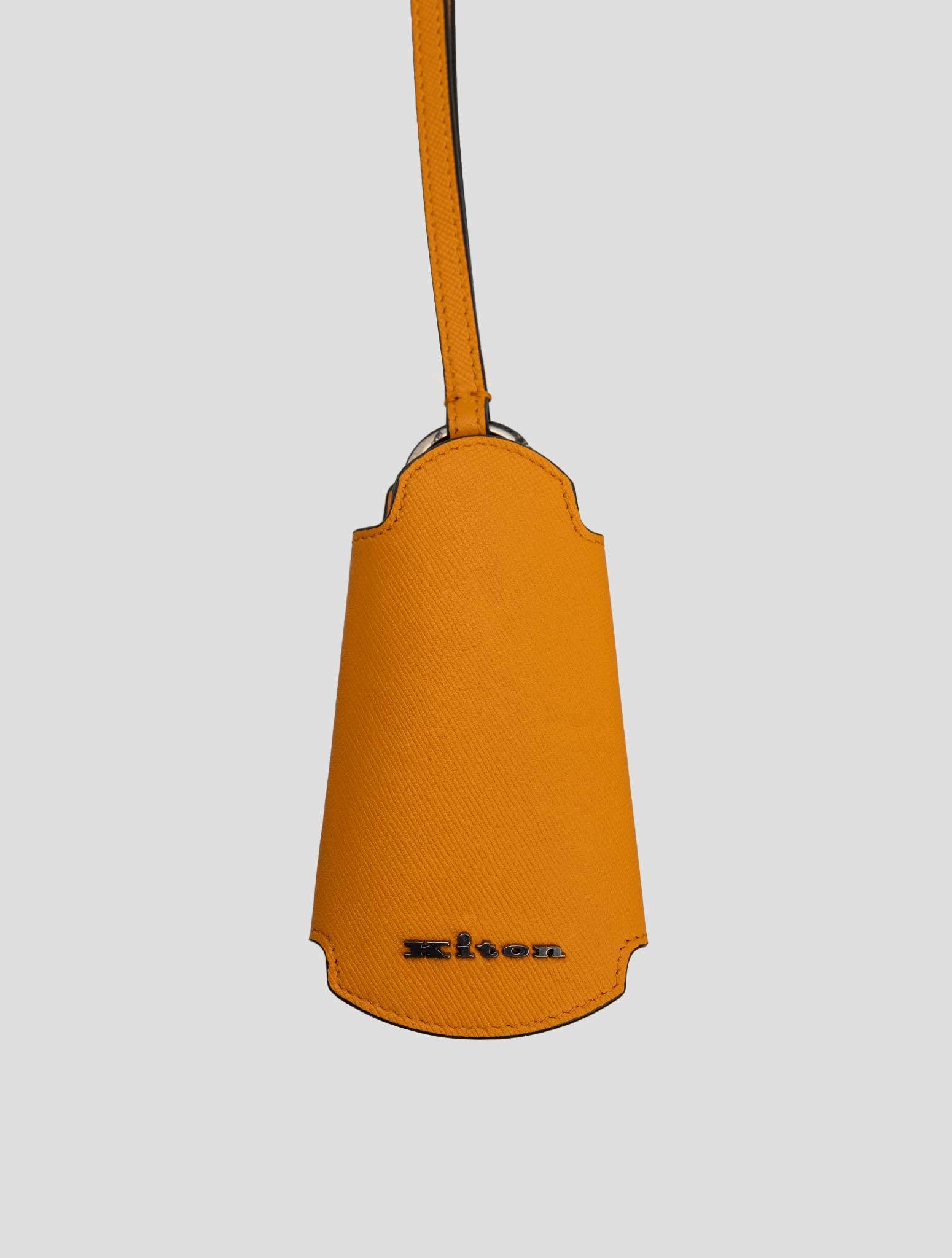 Kiton Orange Leather Keychain 3